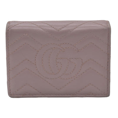$550 GUCCI GG Marmont Matelasse Card Case Wallet Dusty Pink CONSIGNMENT 10021637