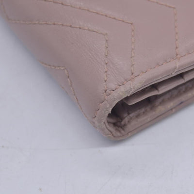 $550 GUCCI GG Marmont Matelasse Card Case Wallet Dusty Pink CONSIGNMENT 10021637