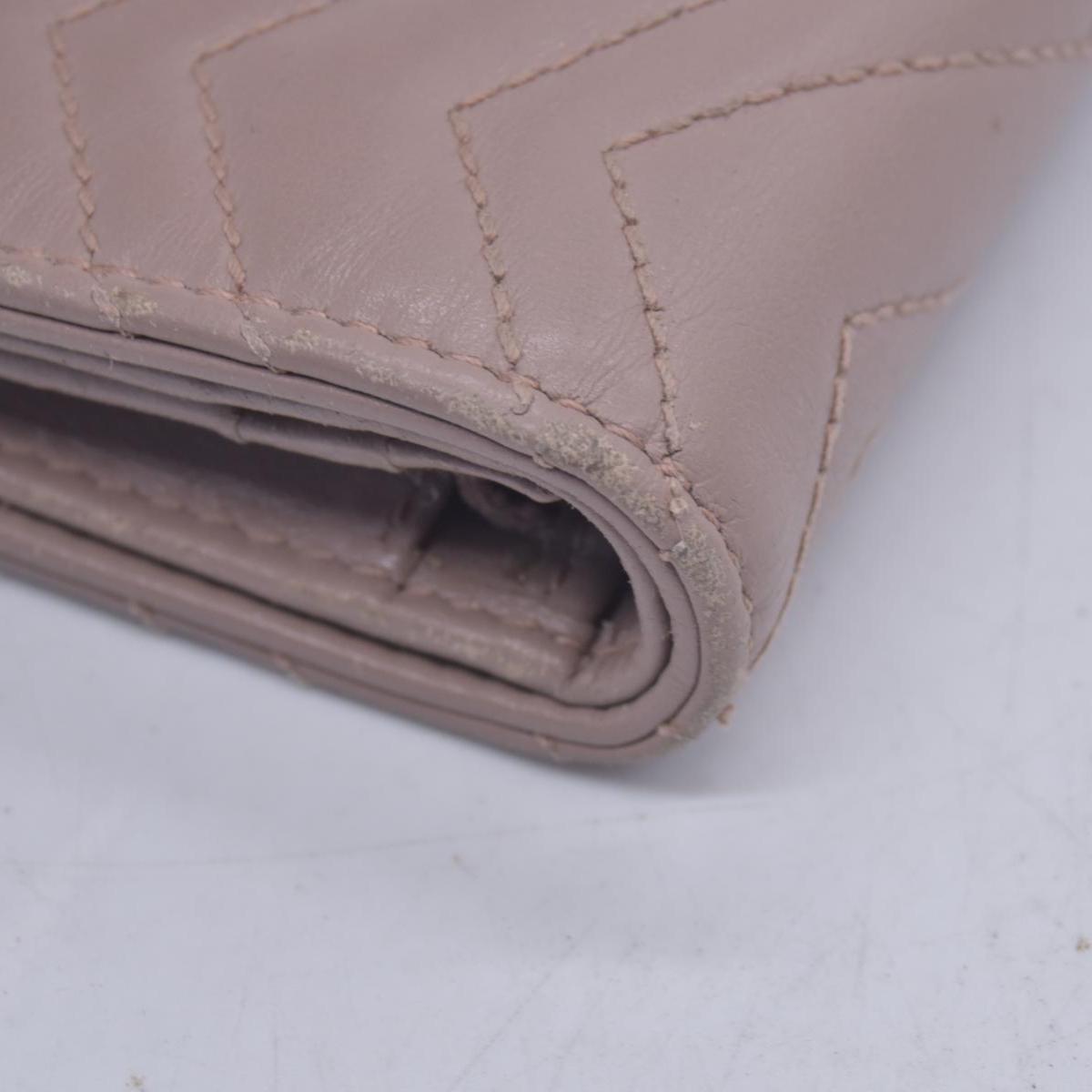 $550 GUCCI GG Marmont Matelasse Card Case Wallet Dusty Pink CONSIGNMENT 10021637