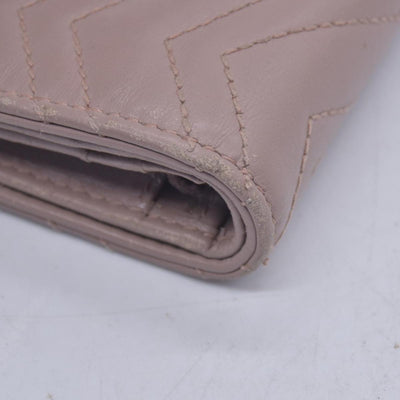 $550 GUCCI GG Marmont Matelasse Card Case Wallet Dusty Pink CONSIGNMENT 10021637
