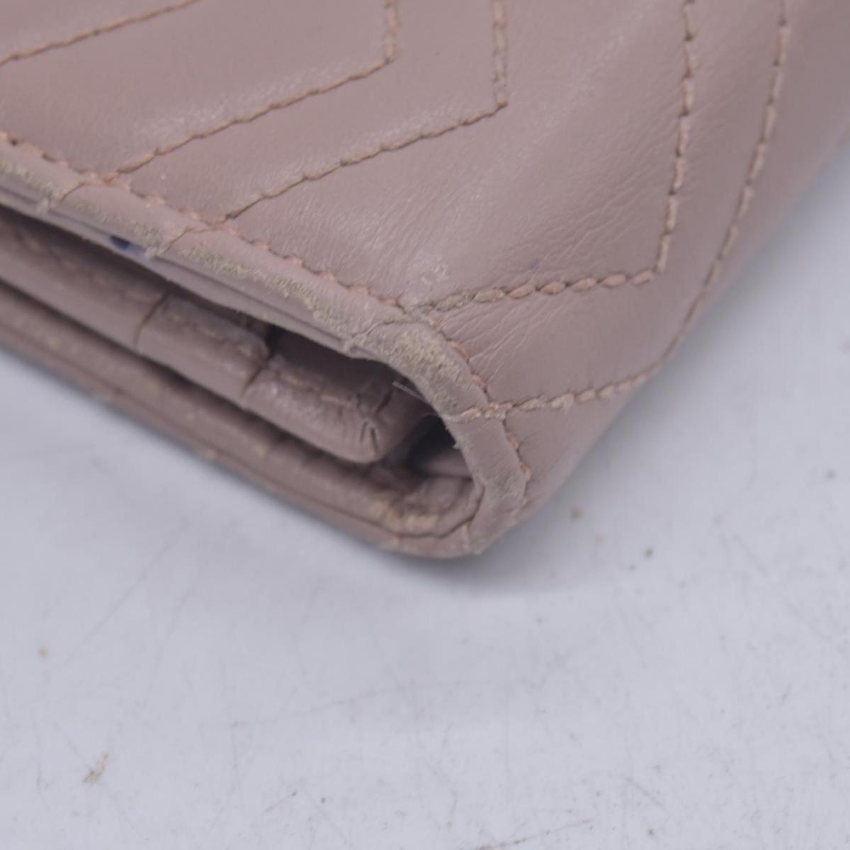 $550 GUCCI GG Marmont Matelasse Card Case Wallet Dusty Pink CONSIGNMENT 10021637