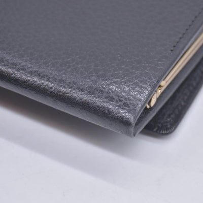 Burberry Unisex Nova Black Leather Bifold Credit Card Long Wallet CONSIGNMENT