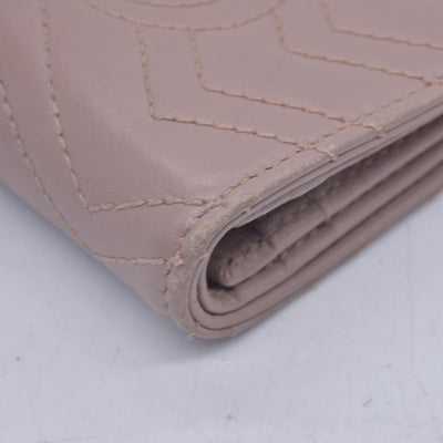 $550 GUCCI GG Marmont Matelasse Card Case Wallet Dusty Pink CONSIGNMENT 10021637