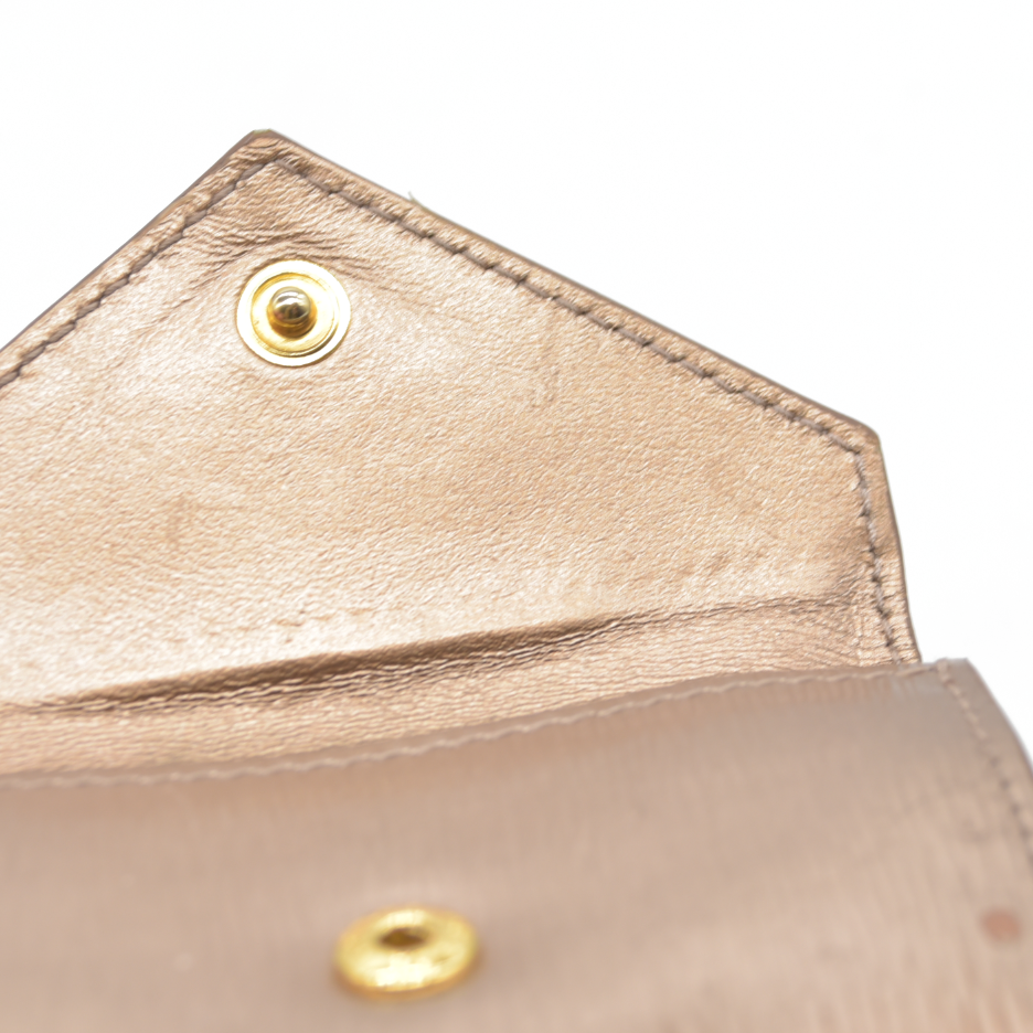 Prada Small Saffiano Vitello Move Leather Compact Wallet rose gold