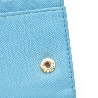 Prada Saffiano Metal Continental Flap Wallet Blue CONSIGNMENT