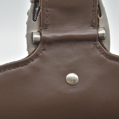 $2800 Gucci Velvet Moon Calfskin Crystal GG Monogram Small Dionysus Shoulder Bag Brown Vintage Cocoa Black Diamond