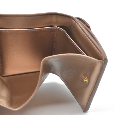 Prada Small Saffiano Vitello Move Leather Compact Wallet rose gold