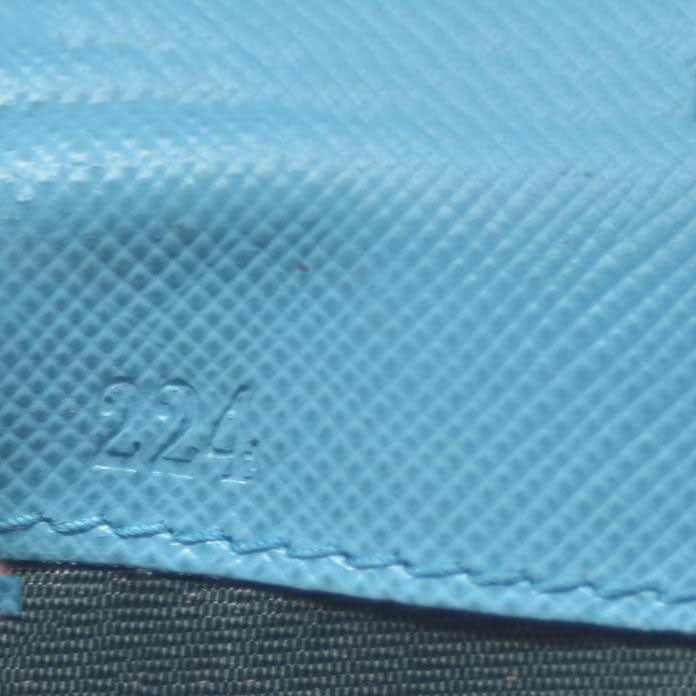 Prada Saffiano Metal Continental Flap Wallet Blue CONSIGNMENT