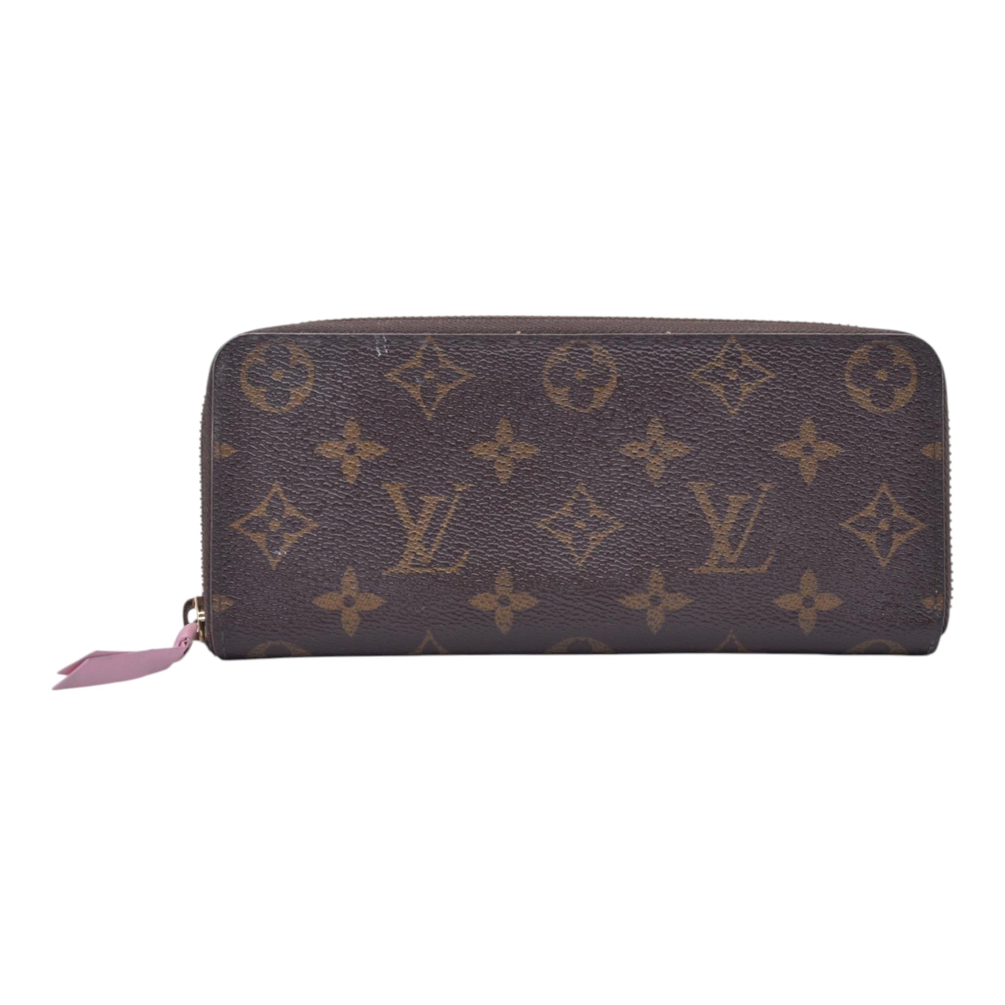 $570 2017 LOUIS VUITTON Monogram Clemence Long Wallet Rose SD3187 CONSIGNMENT 10021636