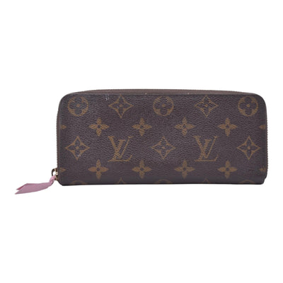 $570 2017 LOUIS VUITTON Monogram Clemence Long Wallet Rose SD3187 CONSIGNMENT 10021636