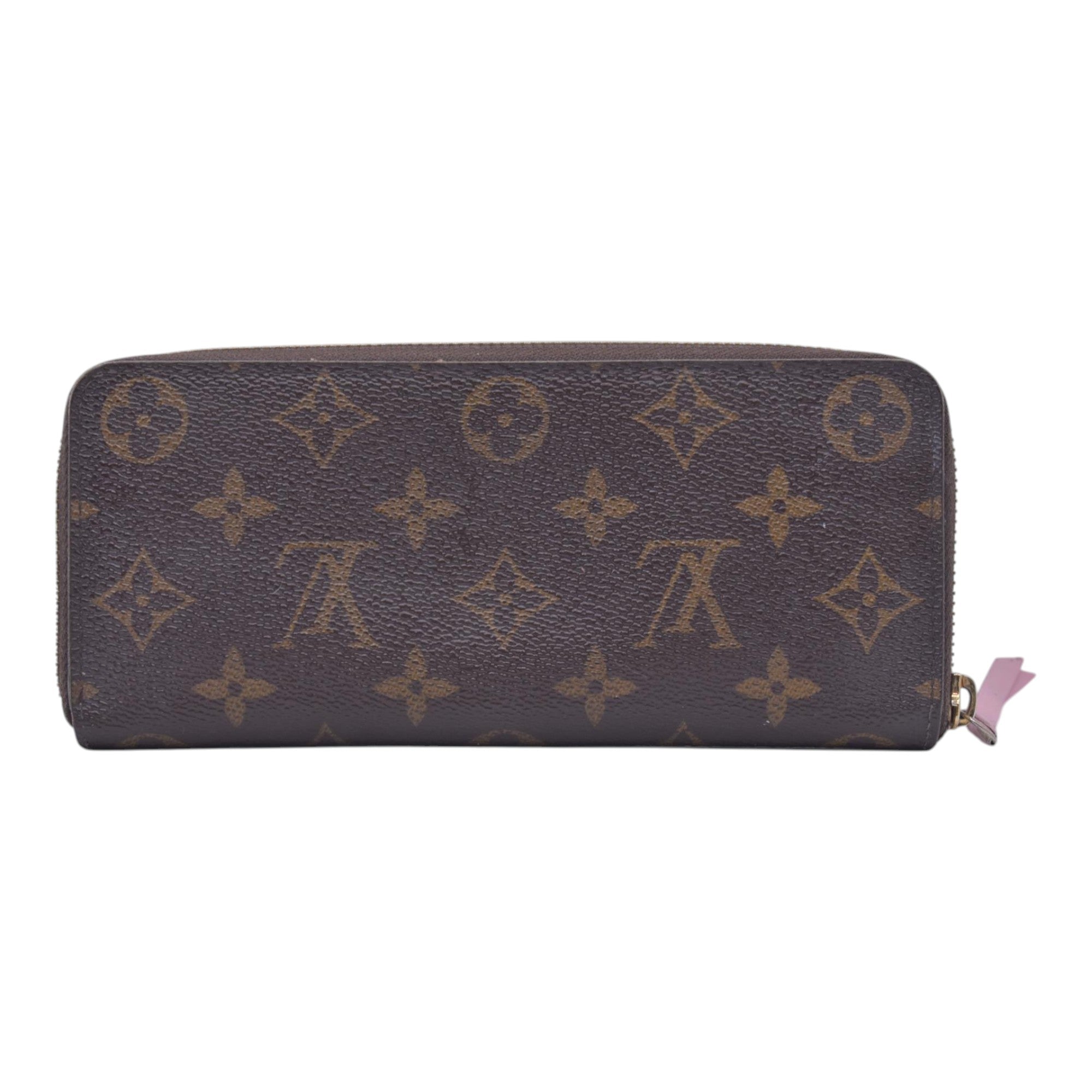 $570 2017 LOUIS VUITTON Monogram Clemence Long Wallet Rose SD3187 CONSIGNMENT 10021636