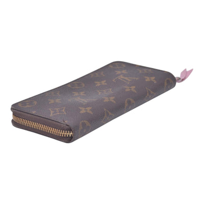 $570 2017 LOUIS VUITTON Monogram Clemence Long Wallet Rose SD3187 CONSIGNMENT 10021636