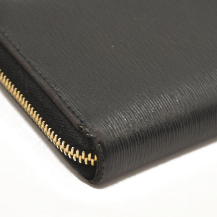 Prada  Saffiano Metal Zip Around Wallet Black