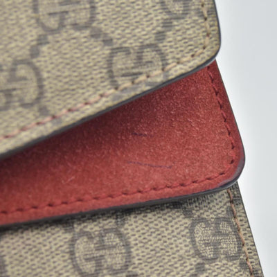 $2600 Gucci GG Supreme Monogram Suede Cudu Medium Dionysus Shoulder Bag Beige Ebony Vulcanic Red CONSIGNMENT