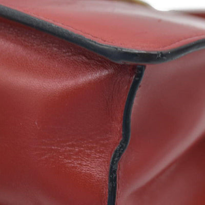 $1980 Gucci  Calfskin Mini Sylvie Chain Shoulder Bag Hibiscus Red