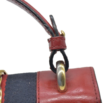 $1980 Gucci  Calfskin Mini Sylvie Chain Shoulder Bag Hibiscus Red