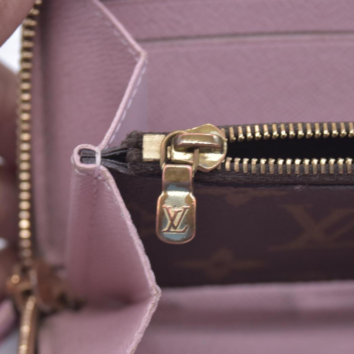 $570 2017 LOUIS VUITTON Monogram Clemence Long Wallet Rose SD3187 CONSIGNMENT 10021636