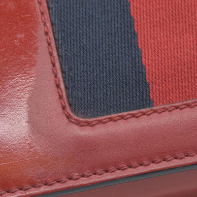 $1980 Gucci  Calfskin Mini Sylvie Chain Shoulder Bag Hibiscus Red