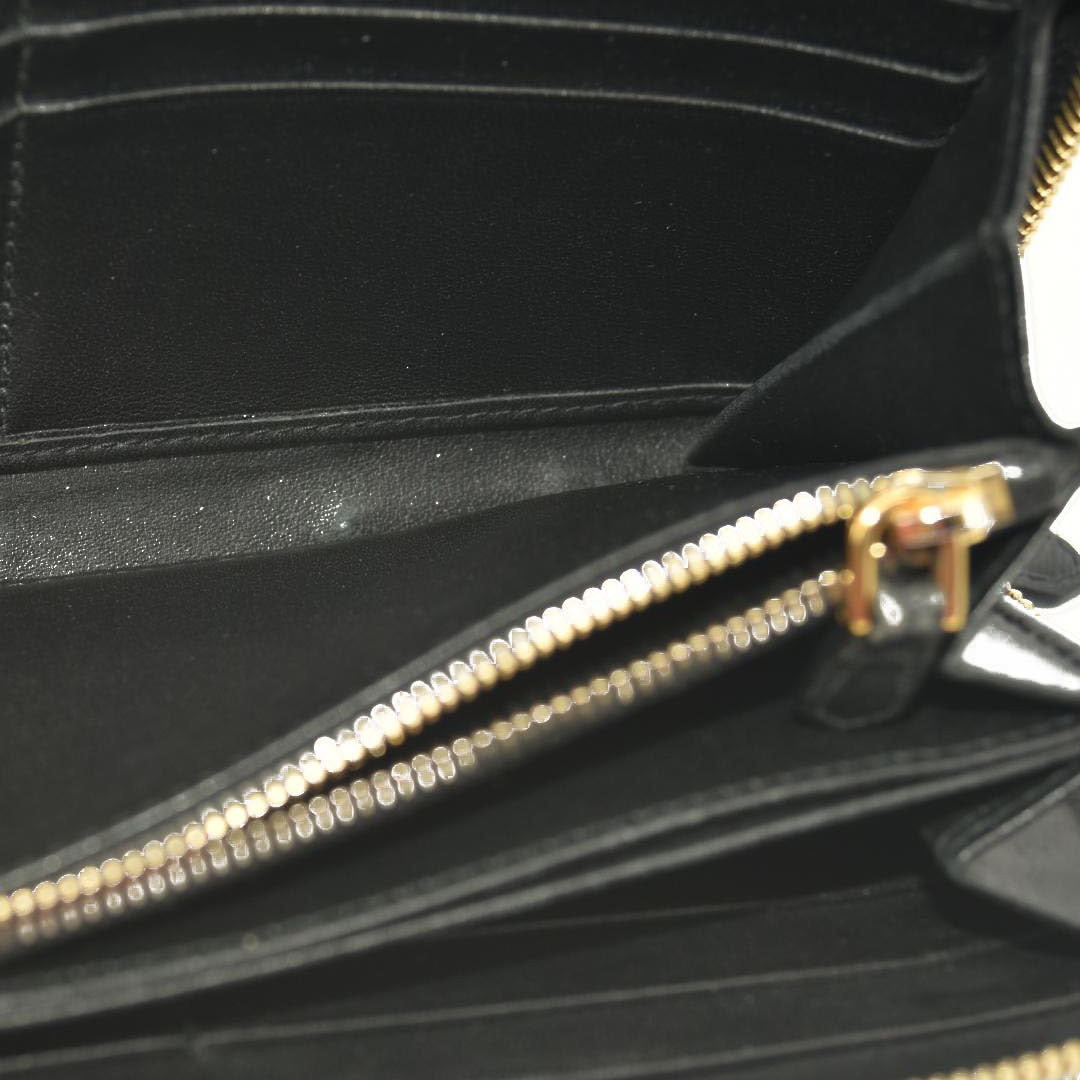 Prada  Saffiano Metal Zip Around Wallet Black