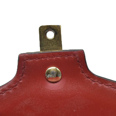 $1980 Gucci  Calfskin Mini Sylvie Chain Shoulder Bag Hibiscus Red