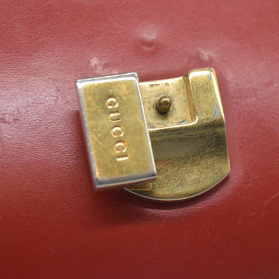 $1980 Gucci  Calfskin Mini Sylvie Chain Shoulder Bag Hibiscus Red