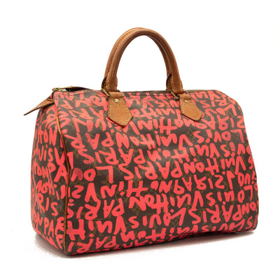Louis Vuitton Monogram Graffiti Speedy 30 Fuchsia