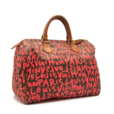 Louis Vuitton Monogram Graffiti Speedy 30 Fuchsia