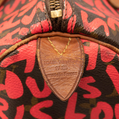 Louis Vuitton Monogram Graffiti Speedy 30 Fuchsia
