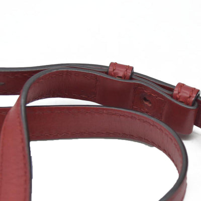 $1980 Gucci  Calfskin Mini Sylvie Chain Shoulder Bag Hibiscus Red