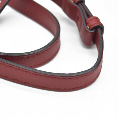 $1980 Gucci  Calfskin Mini Sylvie Chain Shoulder Bag Hibiscus Red