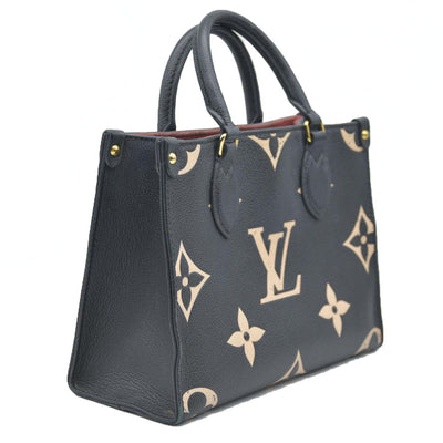 AUCTION $3550 Louis Vuitton Bicolor Monogram Empreinte Leather Onthego PM RFID