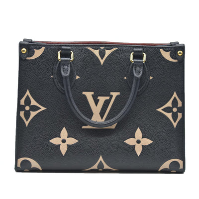 AUCTION $3550 Louis Vuitton Bicolor Monogram Empreinte Leather Onthego PM RFID