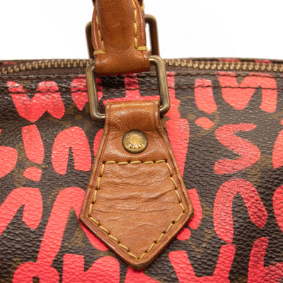 Louis Vuitton Monogram Graffiti Speedy 30 Fuchsia