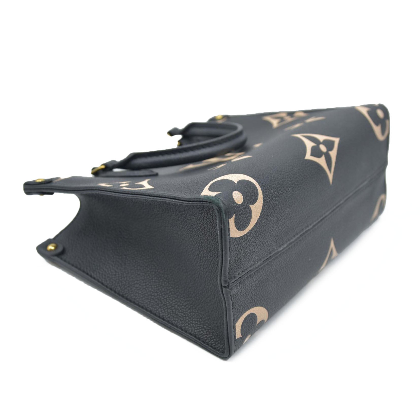 AUCTION $3550 Louis Vuitton Bicolor Monogram Empreinte Leather Onthego PM RFID