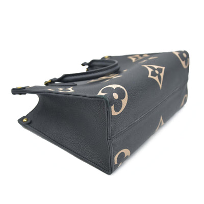 AUCTION $3550 Louis Vuitton Bicolor Monogram Empreinte Leather Onthego PM RFID