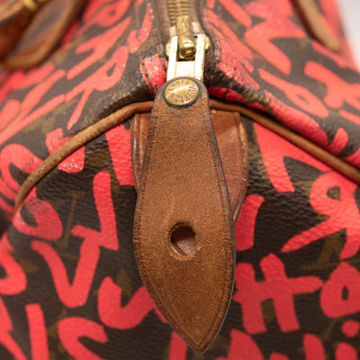 Louis Vuitton Monogram Graffiti Speedy 30 Fuchsia