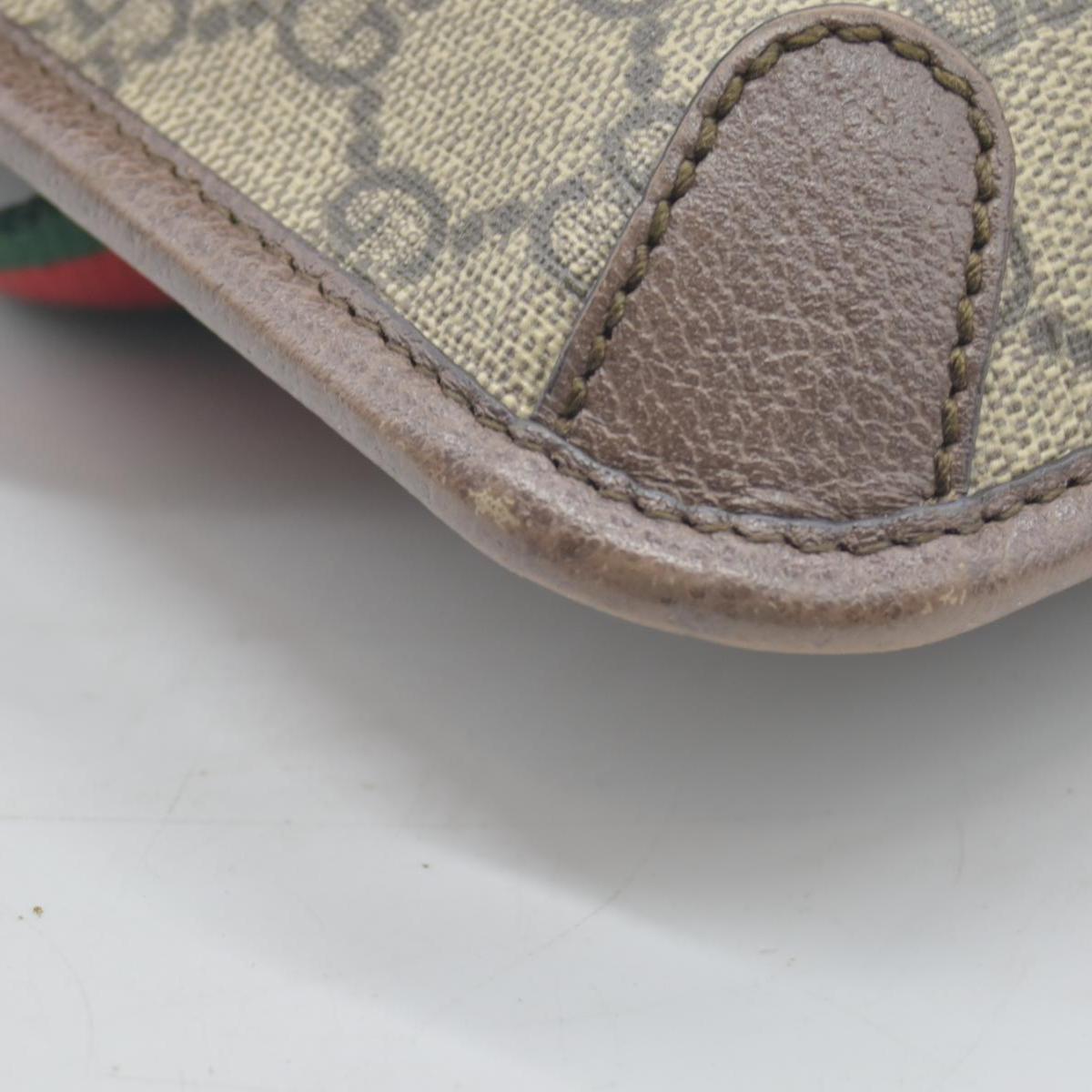 $1200 Gucci GG Supreme Monogram Neo Vintage Web Belt Bag Brown CONSIGNMENT