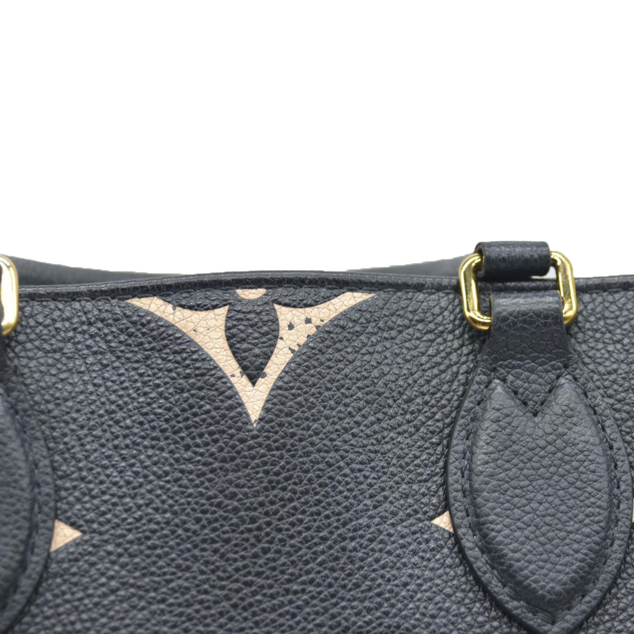 AUCTION $3550 Louis Vuitton Bicolor Monogram Empreinte Leather Onthego PM RFID