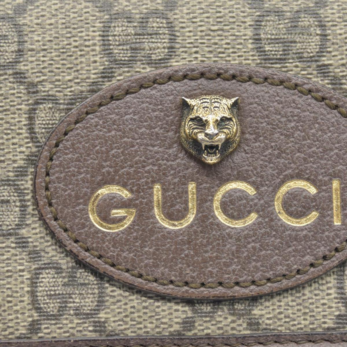 $1200 Gucci GG Supreme Monogram Neo Vintage Web Belt Bag Brown CONSIGNMENT