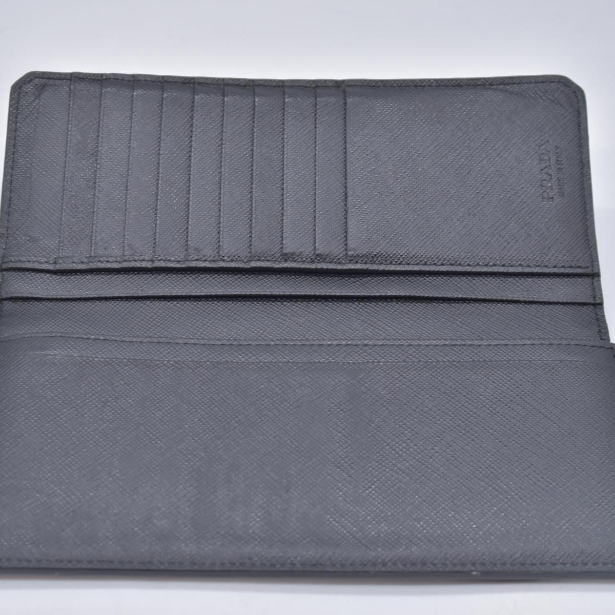 Prada Saffiano Bicolore Long Wallet Leather Long Wallet CONSIGNMENT 10020929