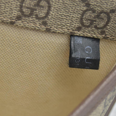 $1200 Gucci GG Supreme Monogram Neo Vintage Web Belt Bag Brown CONSIGNMENT