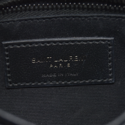 $1990 Saint Laurent Calfskin Y Quilted Monogram Monochrome Toy Loulou Crossbody Bag Black