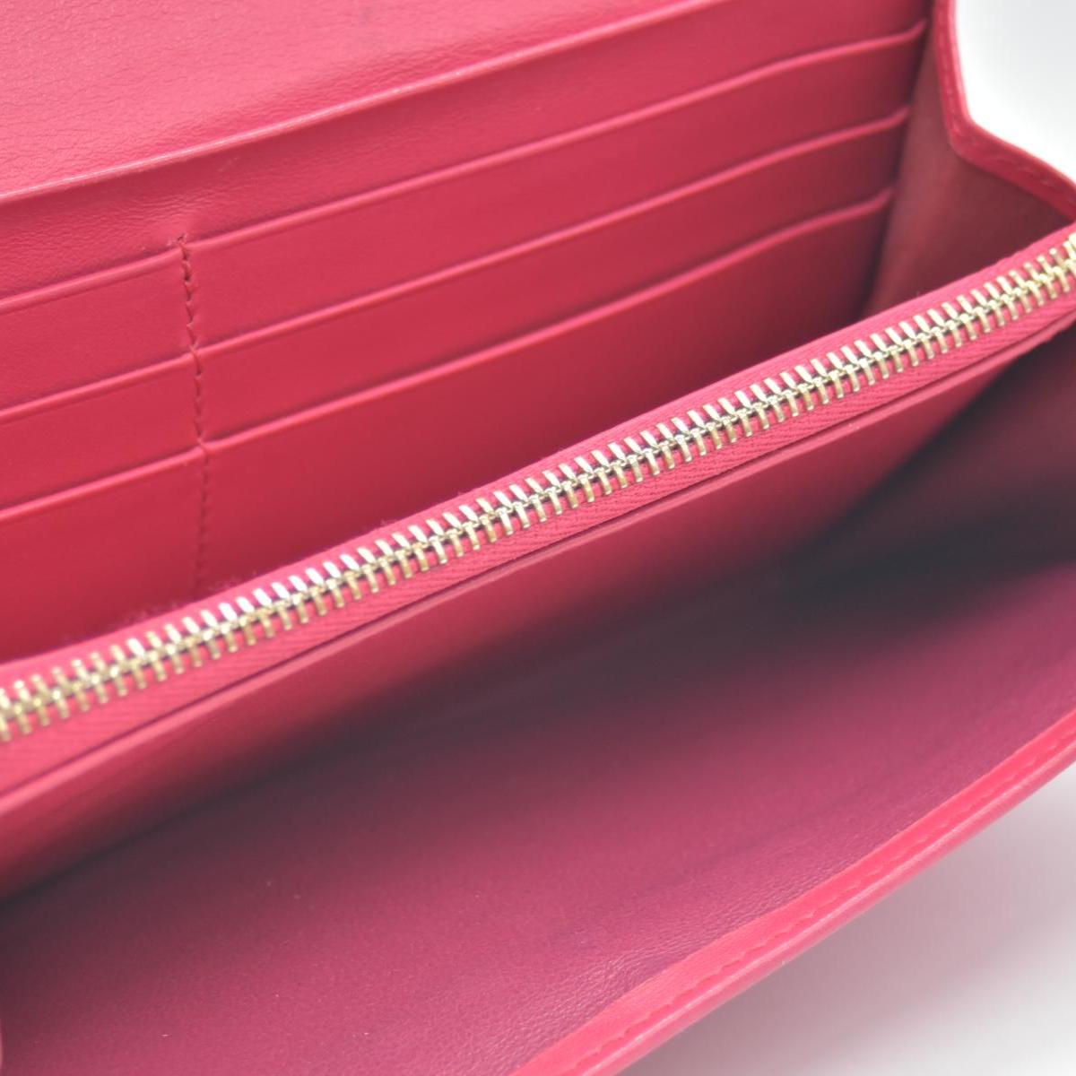 $790 BVLGARI Leather Bifold Long Wallet Pink Croc CONSIGNMENT