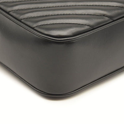 SAINT LAURENT Calfskin Matelasse Monogram Lou Camera Bag Black