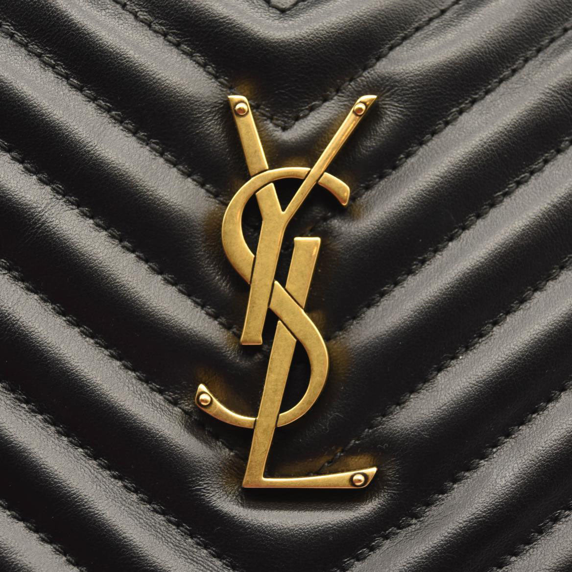 SAINT LAURENT Calfskin Matelasse Monogram Lou Camera Bag Black