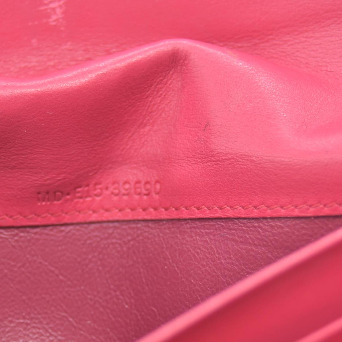 $790 BVLGARI Leather Bifold Long Wallet Pink Croc CONSIGNMENT