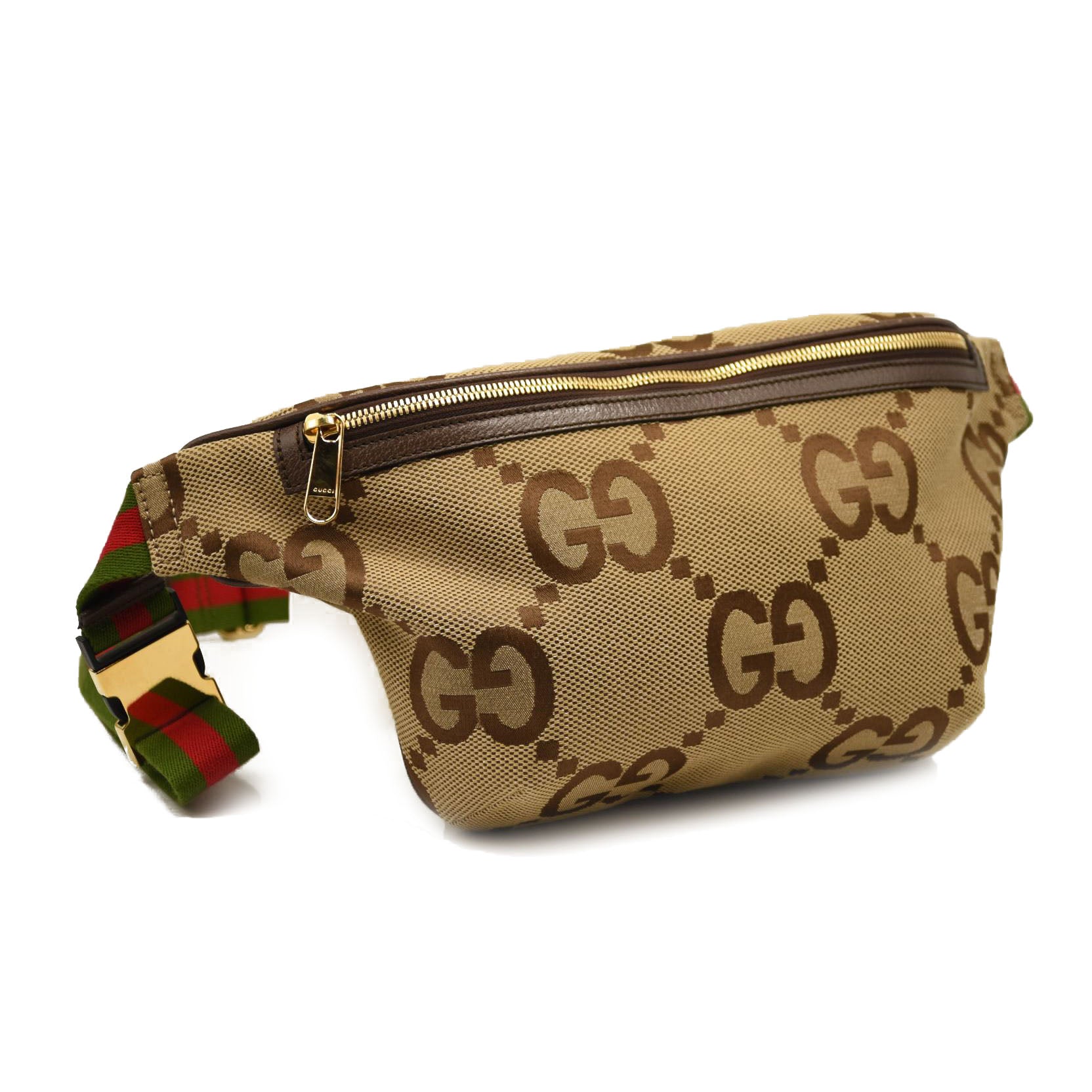Gucci JUMBO Canvas Logo Belt Bag Beige