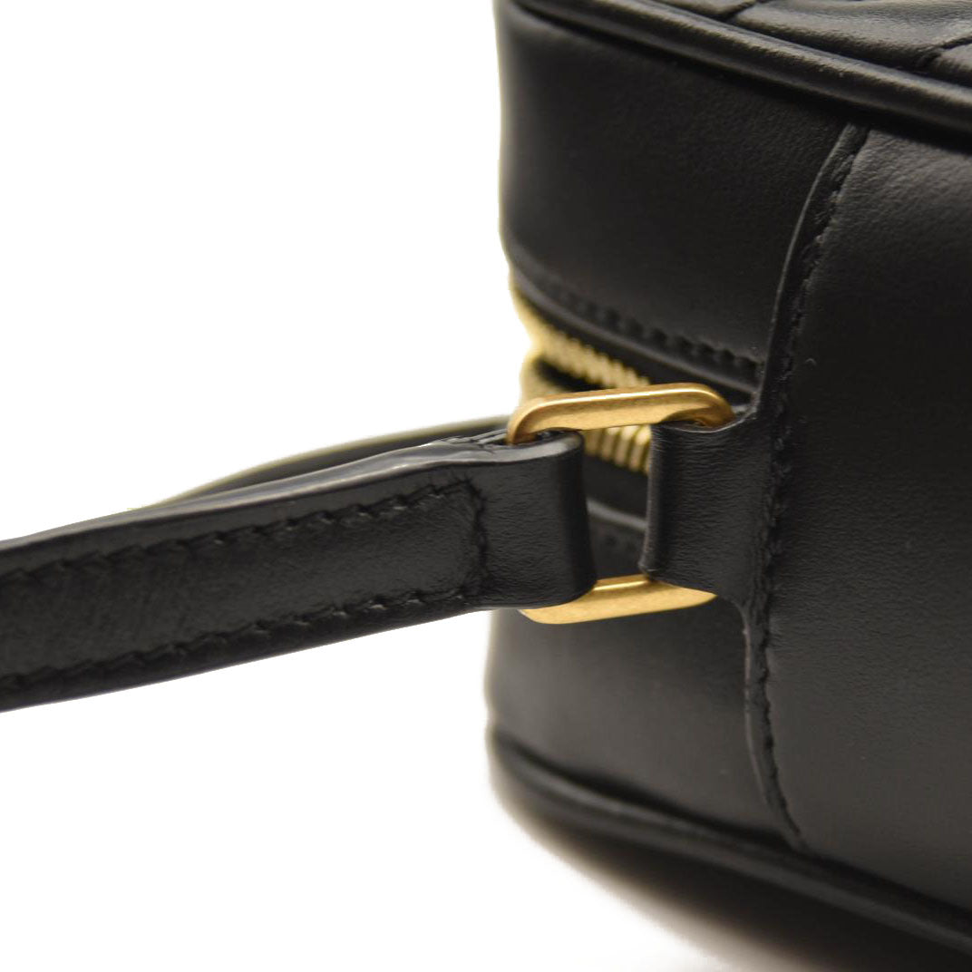 SAINT LAURENT Calfskin Matelasse Monogram Lou Camera Bag Black