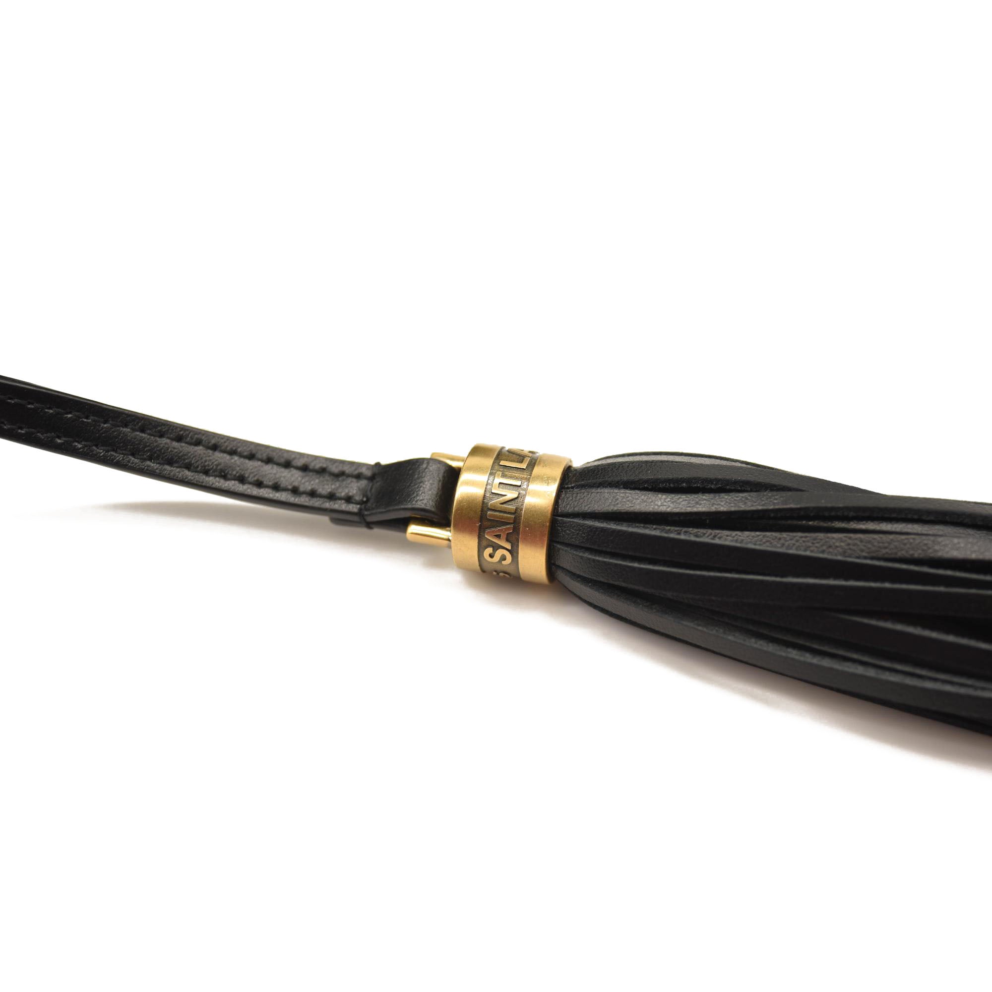 SAINT LAURENT Calfskin Matelasse Monogram Lou Camera Bag Black