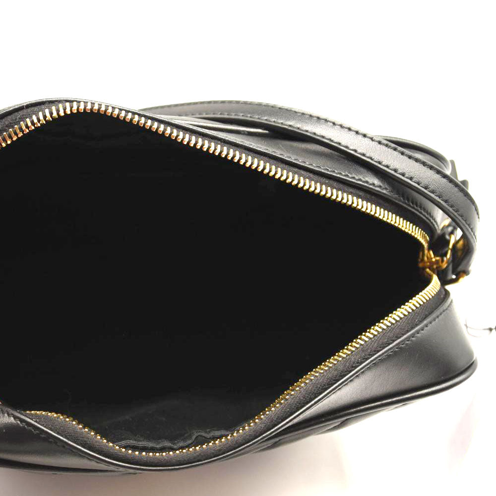 SAINT LAURENT Calfskin Matelasse Monogram Lou Camera Bag Black